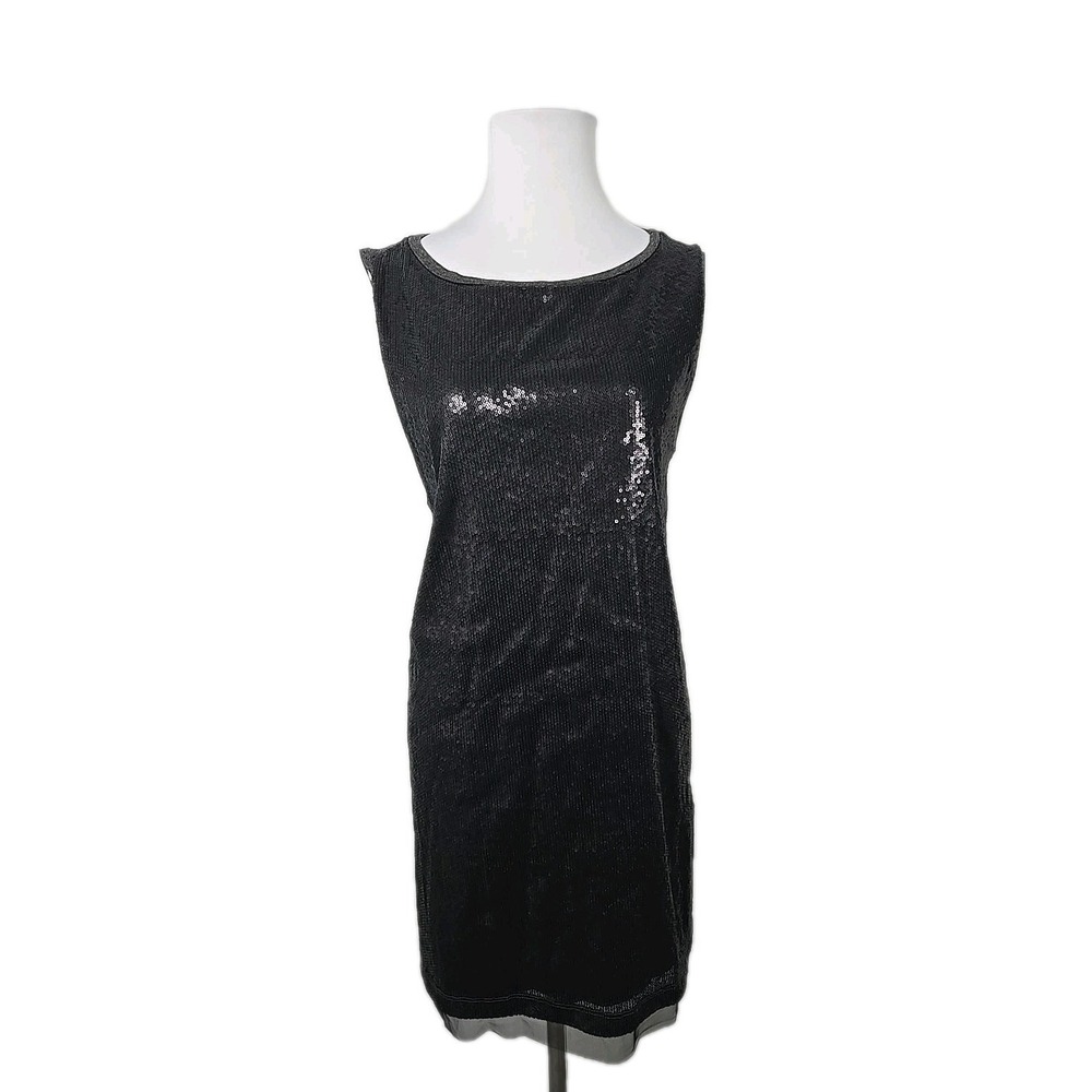 Michael‎ Stars Charcoal Sheer Heather Sequin Tank Dress One Size OS New